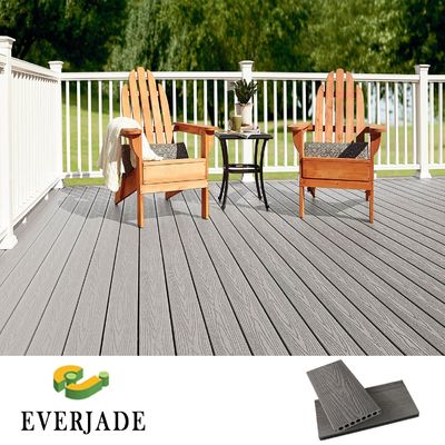 Groove Design Langlebigkeit Wpc Holzkorn Glatte Oberfläche Decking für Hochverkehrsgebiete