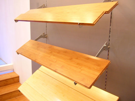 Innenraum über der Stufe / Holzuntergrund 12 mm 14 mm Naturfarb-Klick-System Bambusbodenbelag