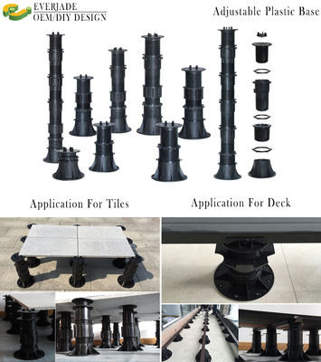 Verstellbarer Pflaster-Plast-Ständer-Basis Höhenbereich 75-1360mm für Bodenzubehör