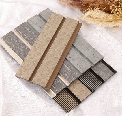 3D-Boards Holz-Kunststoff-Verbundwerkstoff WPC-PVC-Wandplatten für Wohnzimmer-Wanddekoration