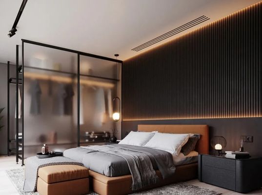 Innenarchitektur Fluted Wandplatten Holzkorn Design und Textur Holzkorn