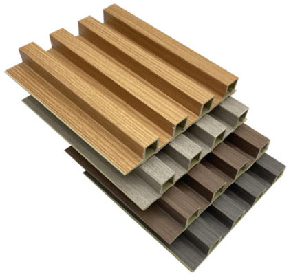 Farbenfrohe Holzfurnierplatten 3D Geometrische Welle PVC Wandverkleidung für TV-Hintergrund