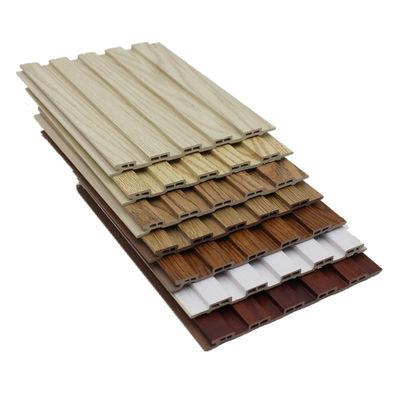 Farbenfrohe Holzfurnierplatten 3D Geometrische Welle PVC Wandverkleidung für TV-Hintergrund