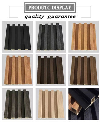 Farbenfrohe Holzfurnierplatten 3D Geometrische Welle PVC Wandverkleidung für TV-Hintergrund