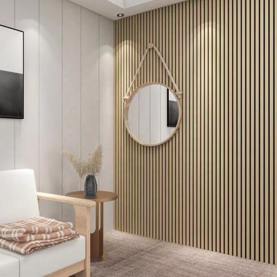 Tech Oak Walnuss Holz Veneer Holz PET Geräuschdämpfende Wandplatten Holz Schiefer Akustikplatte